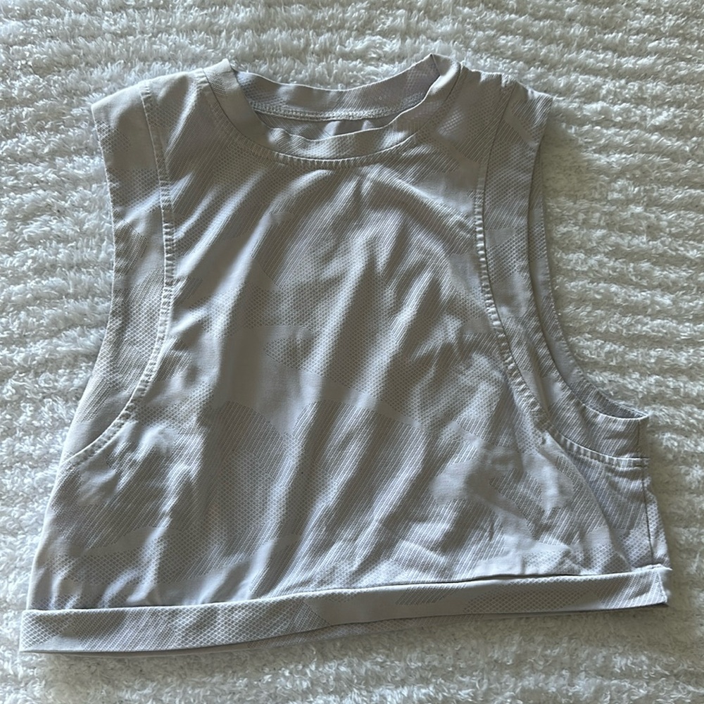 White Camo | Cropped Workout Tank